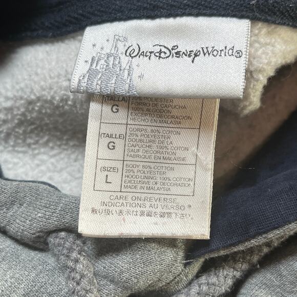 Walt Disney World Hoodie Sweatshirt Mens‎ Large Gray Mickey Mouse Vacation - Picture 6 of 10